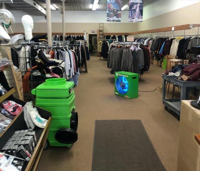 image of SERVPRO equipment placed in a retail space